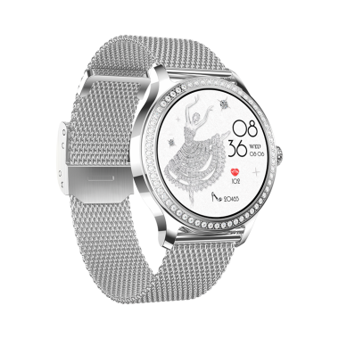 Смарт часы Tiroki Lw 105 водонепроницаемые серебристый стразы